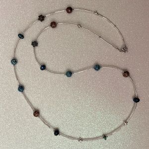 Silver handcrafted 28” necklace